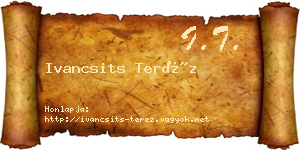Ivancsits Teréz névjegykártya